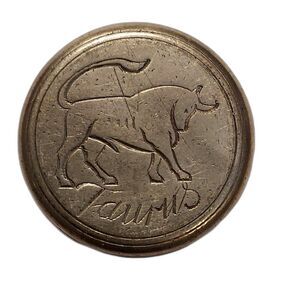 Zodiac Taurus pill trinket ring box vintage french pewter